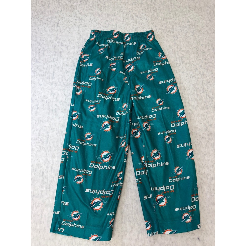 NFL Team Apparel Miami Dolphins Kids Pajama Pants Teal Orange Size 4 Small nwot